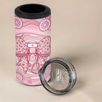 Aussie Nurse Personalised 4 in 1 Can Cooler Tumbler Pink Stethoscope Coquette Bow Aboriginal Dot Art