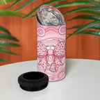Aussie Nurse Personalised 4 in 1 Can Cooler Tumbler Pink Stethoscope Coquette Bow Aboriginal Dot Art