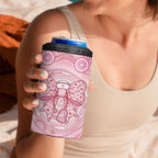 Aussie Nurse Personalised 4 in 1 Can Cooler Tumbler Pink Stethoscope Coquette Bow Aboriginal Dot Art