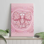 Aussie Nurse Canvas Wall Art Pink Stethoscope Coquette Bow Aboriginal Dot Art