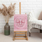 Aussie Nurse Canvas Wall Art Pink Stethoscope Coquette Bow Aboriginal Dot Art