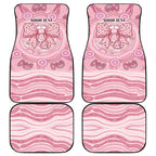 Aussie Nurse Personalised Car Mats Pink Stethoscope Coquette Bow Aboriginal Dot Art