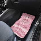 Aussie Nurse Personalised Car Mats Pink Stethoscope Coquette Bow Aboriginal Dot Art