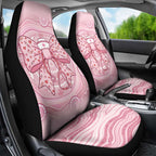 Aussie Nurse Car Seat Cover Pink Stethoscope Coquette Bow Aboriginal Dot Art