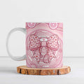 Aussie Nurse Personalised Ceramic Mug Pink Stethoscope Coquette Bow Aboriginal Dot Art