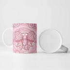 Aussie Nurse Personalised Ceramic Mug Pink Stethoscope Coquette Bow Aboriginal Dot Art