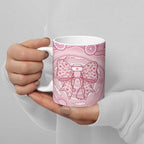 Aussie Nurse Personalised Ceramic Mug Pink Stethoscope Coquette Bow Aboriginal Dot Art