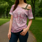 Aussie Nurse Personalised Cross Shoulder Shirt Pink Stethoscope Coquette Bow Aboriginal Dot Art