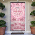 Aussie Nurse Personalised Door Cover Pink Stethoscope Coquette Bow Aboriginal Dot Art