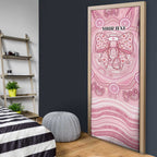 Aussie Nurse Personalised Door Cover Pink Stethoscope Coquette Bow Aboriginal Dot Art