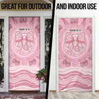 Aussie Nurse Personalised Door Cover Pink Stethoscope Coquette Bow Aboriginal Dot Art