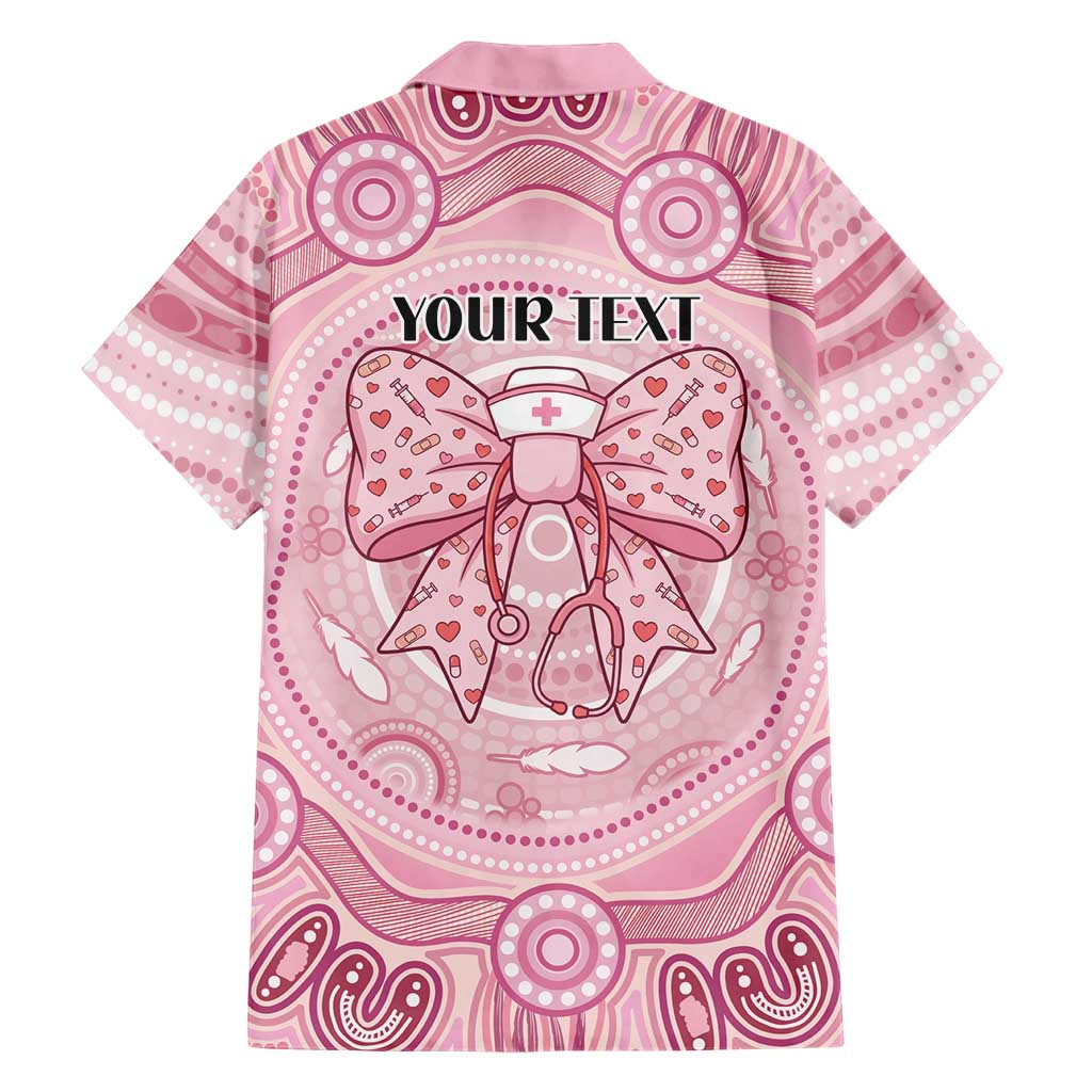 Aussie Nurse Personalised Family Matching Mermaid Dress and Hawaiian Shirt Pink Stethoscope Coquette Bow Aboriginal Dot Art