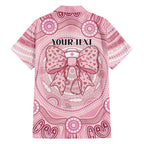 Aussie Nurse Personalised Family Matching Mermaid Dress and Hawaiian Shirt Pink Stethoscope Coquette Bow Aboriginal Dot Art