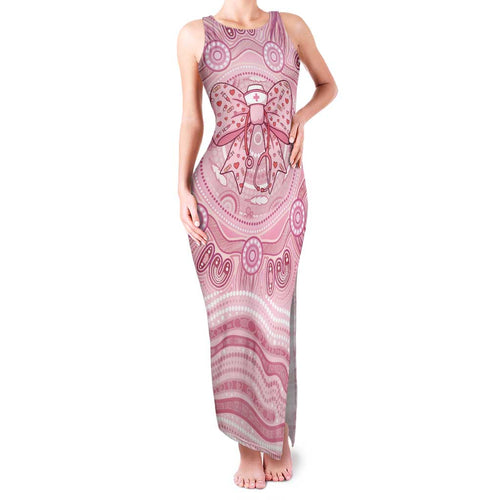 Aussie Nurse Personalised Family Matching Tank Maxi Dress and Hawaiian Shirt Pink Stethoscope Coquette Bow Aboriginal Dot Art