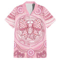 Aussie Nurse Personalised Hawaiian Shirt Pink Stethoscope Coquette Bow Aboriginal Dot Art