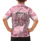 Aussie Nurse Personalised Hawaiian Shirt Pink Stethoscope Coquette Bow Aboriginal Dot Art