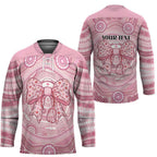 Aussie Nurse Personalised Hockey Jersey Pink Stethoscope Coquette Bow Aboriginal Dot Art