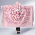 Aussie Nurse Hooded Blanket Pink Stethoscope Coquette Bow Aboriginal Dot Art