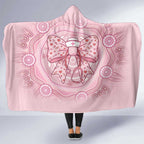 Aussie Nurse Hooded Blanket Pink Stethoscope Coquette Bow Aboriginal Dot Art