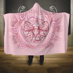 Aussie Nurse Hooded Blanket Pink Stethoscope Coquette Bow Aboriginal Dot Art