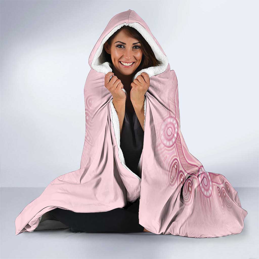 Aussie Nurse Hooded Blanket Pink Stethoscope Coquette Bow Aboriginal Dot Art