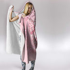 Aussie Nurse Hooded Blanket Pink Stethoscope Coquette Bow Aboriginal Dot Art