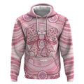 Aussie Nurse Personalised Hoodie Pink Stethoscope Coquette Bow Aboriginal Dot Art