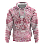Aussie Nurse Personalised Hoodie Pink Stethoscope Coquette Bow Aboriginal Dot Art