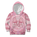 Aussie Nurse Personalised Kid Hoodie Pink Stethoscope Coquette Bow Aboriginal Dot Art