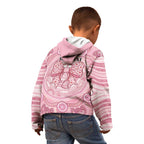 Aussie Nurse Personalised Kid Hoodie Pink Stethoscope Coquette Bow Aboriginal Dot Art