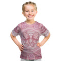 Aussie Nurse Personalised Kid T Shirt Pink Stethoscope Coquette Bow Aboriginal Dot Art