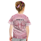 Aussie Nurse Personalised Kid T Shirt Pink Stethoscope Coquette Bow Aboriginal Dot Art