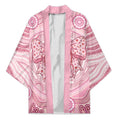 Aussie Nurse Personalised Kimono Pink Stethoscope Coquette Bow Aboriginal Dot Art