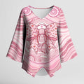 Aussie Nurse Personalised Kimono Sleeve Blouse Pink Stethoscope Coquette Bow Aboriginal Dot Art