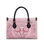 Aussie Nurse Leather Bag Pink Stethoscope Coquette Bow Aboriginal Dot Art