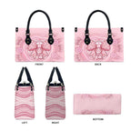 Aussie Nurse Leather Bag Pink Stethoscope Coquette Bow Aboriginal Dot Art