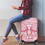 Aussie Nurse Luggage Cover Pink Stethoscope Coquette Bow Aboriginal Dot Art