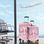 Aussie Nurse Luggage Cover Pink Stethoscope Coquette Bow Aboriginal Dot Art