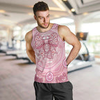 Aussie Nurse Personalised Men Tank Top Pink Stethoscope Coquette Bow Aboriginal Dot Art