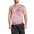 Aussie Nurse Personalised Men Tank Top Pink Stethoscope Coquette Bow Aboriginal Dot Art