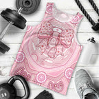 Aussie Nurse Personalised Men Tank Top Pink Stethoscope Coquette Bow Aboriginal Dot Art
