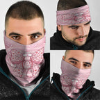 Aussie Nurse Neck Gaiter Pink Stethoscope Coquette Bow Aboriginal Dot Art