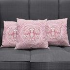 Aussie Nurse Pillow Cover Pink Stethoscope Coquette Bow Aboriginal Dot Art