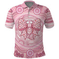 Aussie Nurse Personalised Polo Shirt Pink Stethoscope Coquette Bow Aboriginal Dot Art