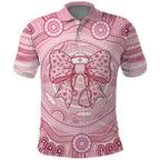 Aussie Nurse Personalised Polo Shirt Pink Stethoscope Coquette Bow Aboriginal Dot Art