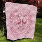 Aussie Nurse Quilt Pink Stethoscope Coquette Bow Aboriginal Dot Art