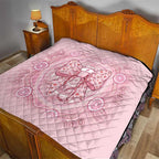 Aussie Nurse Quilt Pink Stethoscope Coquette Bow Aboriginal Dot Art