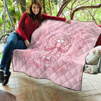 Aussie Nurse Quilt Pink Stethoscope Coquette Bow Aboriginal Dot Art