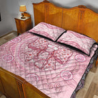 Aussie Nurse Quilt Bed Set Pink Stethoscope Coquette Bow Aboriginal Dot Art