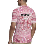 Aussie Nurse Personalised Rugby Jersey Pink Stethoscope Coquette Bow Aboriginal Dot Art